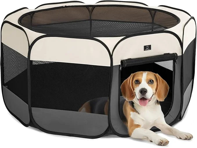 A4Pet Portable Dog Playpen, Pop Up Dog Playpen Indoor/Outdoor, Pet Playpen for Cats, Dogs - Removable Zipper & Collapsible...