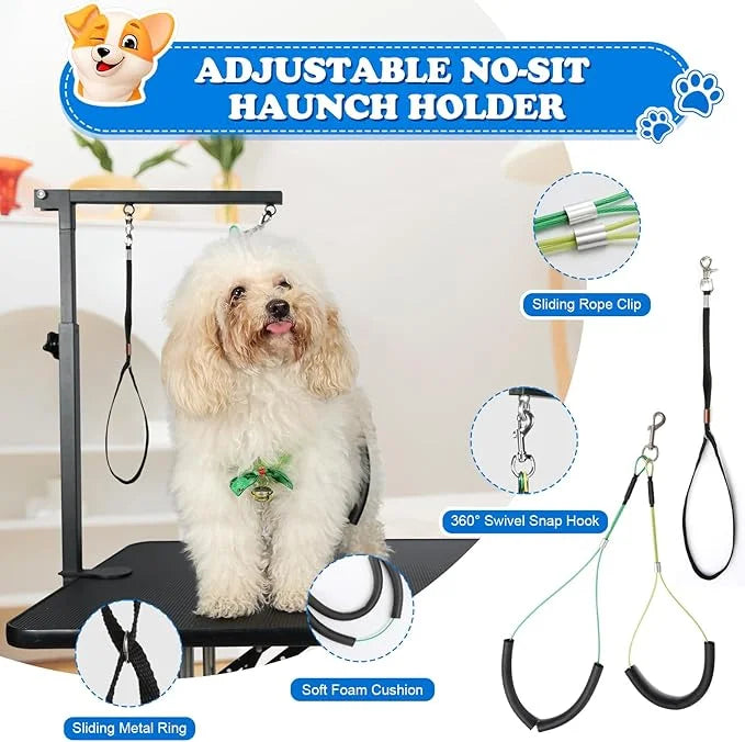 Breeze Touch Dog Grooming Table Arm with Clamp 32in, Pet Dog Grooming Table for Small Dogs at Home Foldable, Cat Dog Groom...