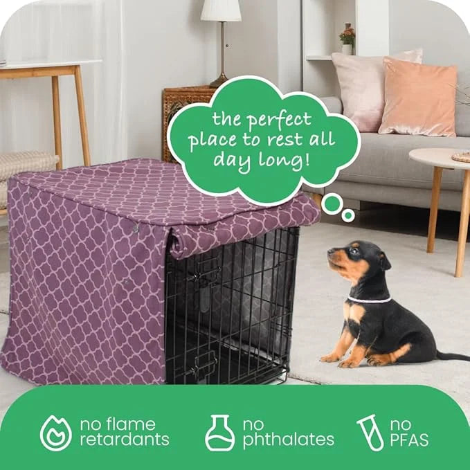 Molly Mutt Royals Dog Crate Cover, 100% Cotton Canvas Cover with 2 Roll-Up Panels, Ideal for Dog or Cat Crate, Durable, Wa...
