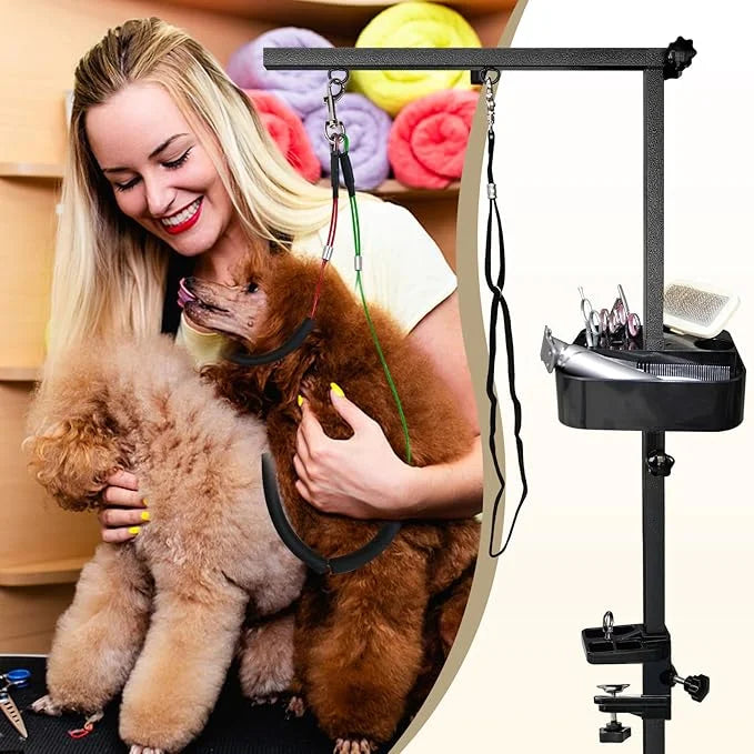 Portable Pet Grooming Tool, Dog Grooming Arm Accessories, Hairdressing Scissors Clips Brushes Organizer for Pet Shop - Pro...