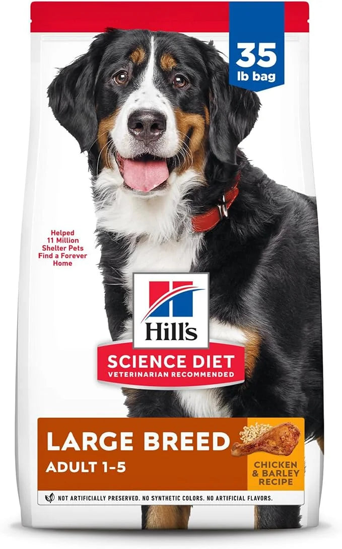 Hill's Science Diet Large Breed, Adult 1-5, Large Breed Premium Nutrition, Dry Dog Food, Chicken & Barley, 35 lb Bag - Pro...