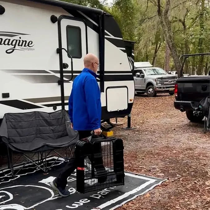 FXW Easy-Carry Straps, Fit 8-Panel of All Heights Dog Playpen, Designed for RV Trips, Orange│Patent Pending - Product Image