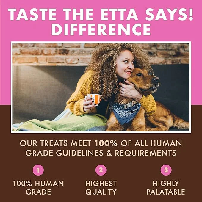 etta says! Pork + Bacon Snack Bars - Premium All Natural Meat Treats for Dogs - Human Grade - Made in The USA (6 Count Pac...