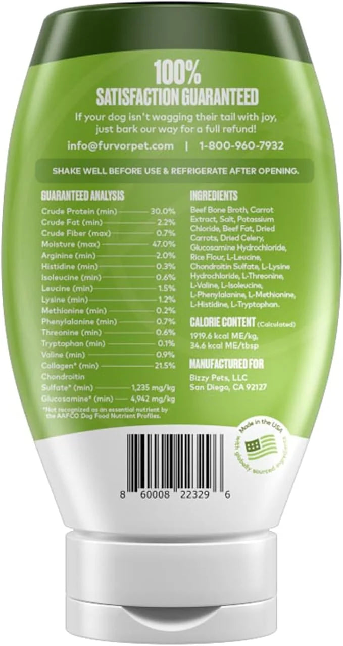 Mobility Support Beef Bone Broth for Dogs | Hip & Joint Support for Dogs | Glucosamine & Amino Acid Boosted | Human Grade ...