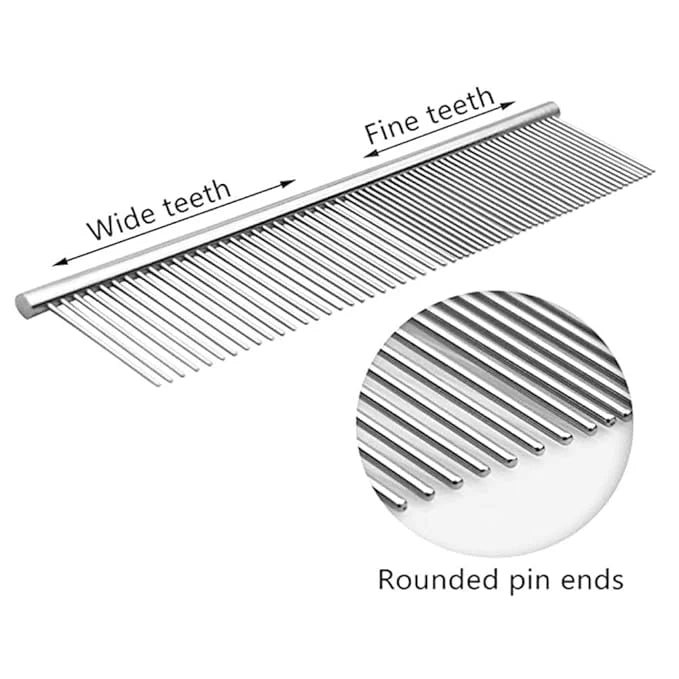 2pcs Stainless Steel Pet Grooming Comb Dog Cat Combs Puppy Medium Animals Hair Trimmer Brush Accessory Tool for Pet Long a...