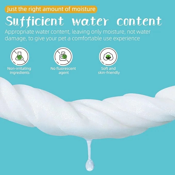Pet Hypoallergenic Wipes, Extra Thick Cat Wipes for Cleaning Small Animal's Paws,Ears,Butt,Face and Eyes,Portable Organic ...