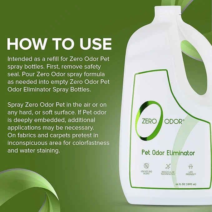 Zero Odor - Pet Odor Eliminator for strong odor, Eliminate Air & Surface Odors – Patented Molecular Technology Best For Ca...