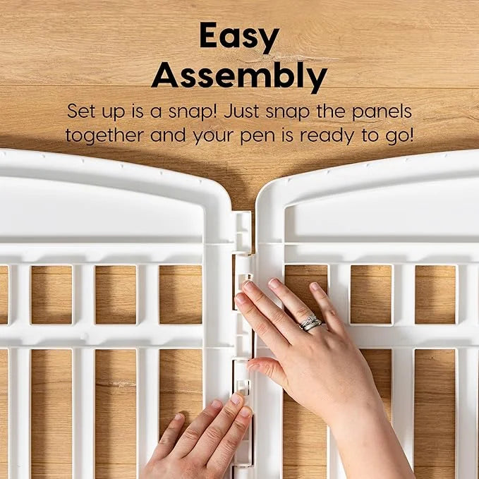 IRIS USA 24" 2-Panel Add-On Panels, Pet Dog Puppy Playpen, Foldable, Customizable, White - Product Image