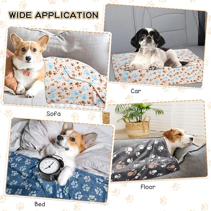 1 Pack 3 Blankets for Dogs, Dog Blankets for Large Dogs, Medium Dog Blanket Super Soft Fluffy Premium Fleece Pet Blanket F...
