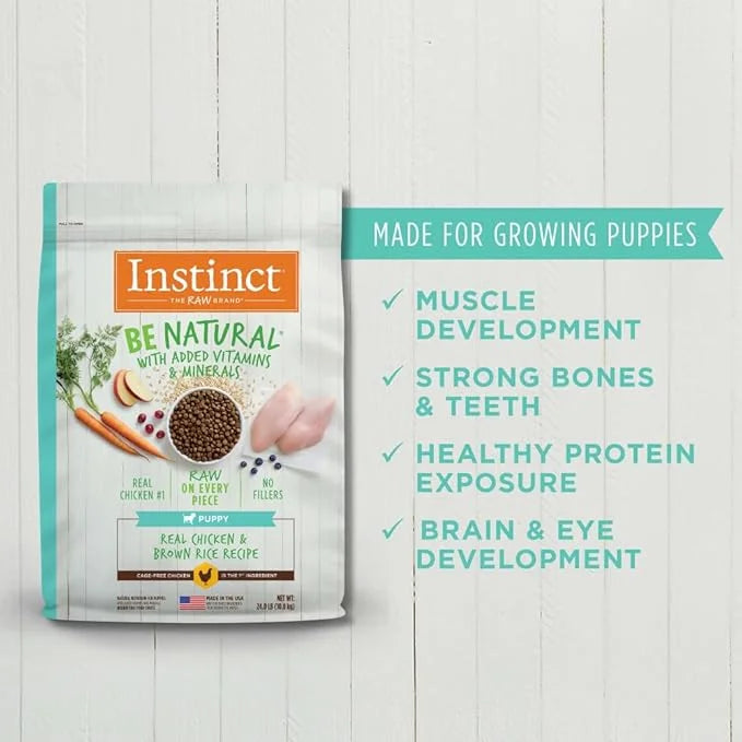 Instinct Be Natural Puppy Real Chicken & Brown Rice Recipe Natural Dry Dog Food, 24 lb. Bag - Product Image