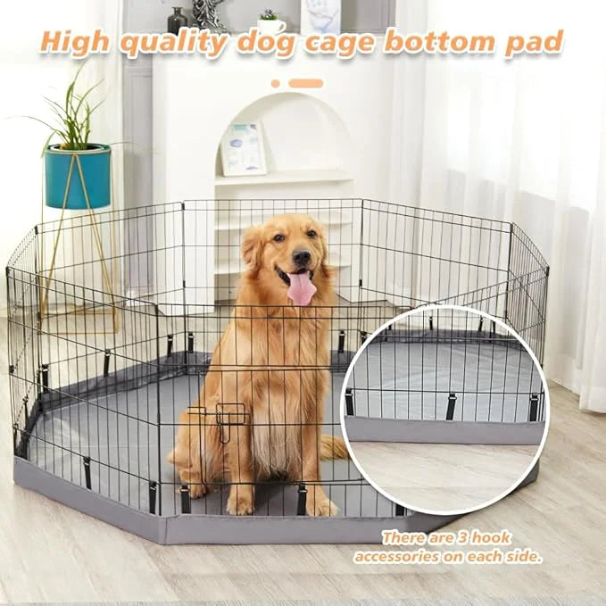 PJYuCien Dog Playpen Bottom Pad,Fits 24 Inch 8 Panels Regular Octagon Metal Exercise Pet Pen,Elastic Buckles Connections,G...