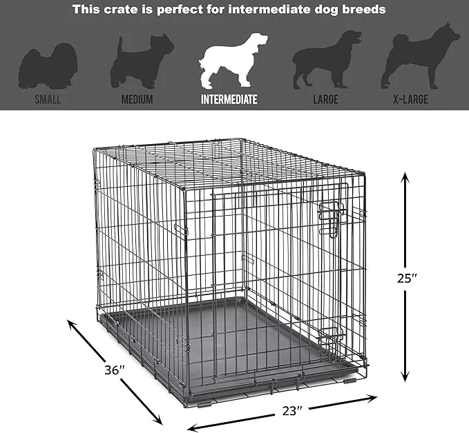 New World Newly Enhanced Single New World Dog Crate, Includes Leak-Proof Pan, Floor Protecting Feet, & New Patented Featur...