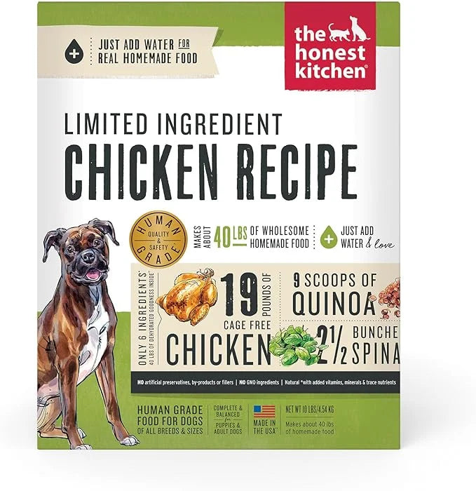 The Honest Kitchen Dehydrated Limited Ingredient Chicken Dog Food, Chicken & Quinoa, 10 Pound (Pack of 1) - Product Image