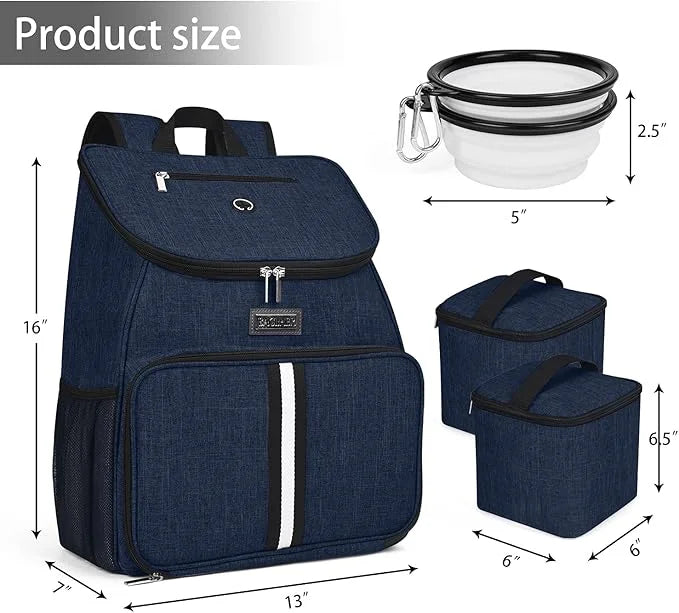 BAGLHER丨Dog Travel Bag, Airline Approved Pet Supplies Backpack, Dog Travel Backpack with 2 Silicone Collapsible Bowls and ...