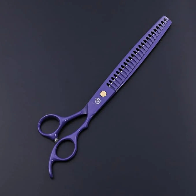 Purple Dragon 8.0 inch Professional Dog Grooming Hair Cutting Scissor &Curved Scissor&Chunker Shear Kit with Bag - for Pet...