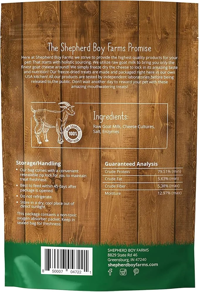 Freeze Dried Dog and Cat Treats, Goat Cheese, All Natural Single Ingredient Freeze-Dried Dog Treat & Dog Snacks, Made in U...