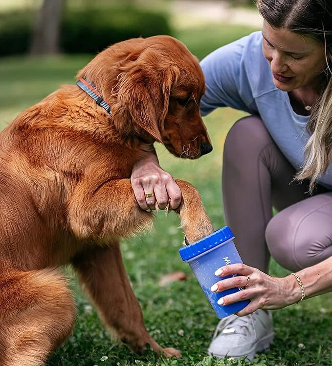 Dexas MudBuster Portable Dog Paw Washer/Paw Cleaner, Medium, Pro Blue - Product Image