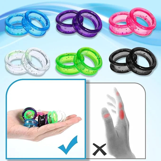 12Pcs Soft Silicone Scissors Finger Ring, Thumb Insert Protection Accessory for Animal Hair Shears, Professional Barbers -...