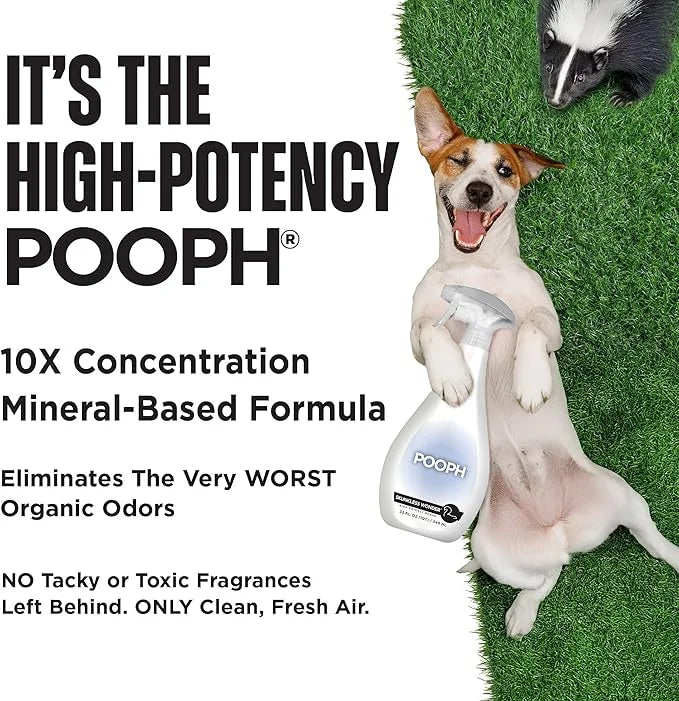 POOPH® Skunkless Wonder™ Spray | High-Potency Skunk Odor Eliminator Works on Pets, Fur, Clothing, Furniture & Items – Unsc...