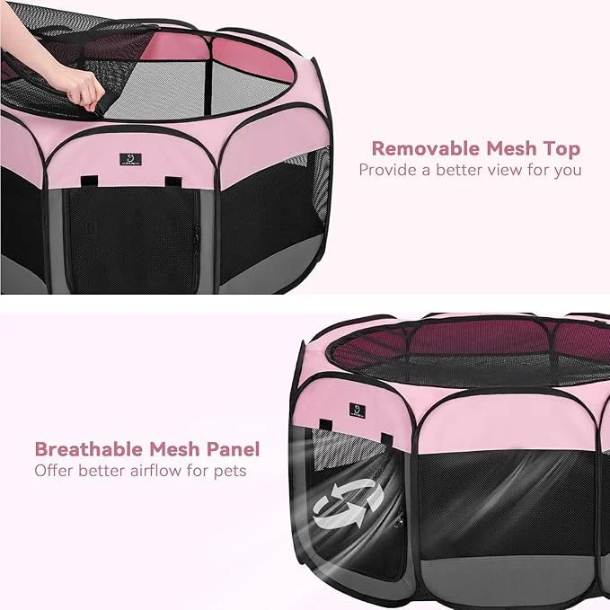 A4Pet Dog Playpen, Pet Playpen Indoor/Outdoor - Portable, Foldable Design - Ideal for Puppies, Kittens, and Small Animals ...