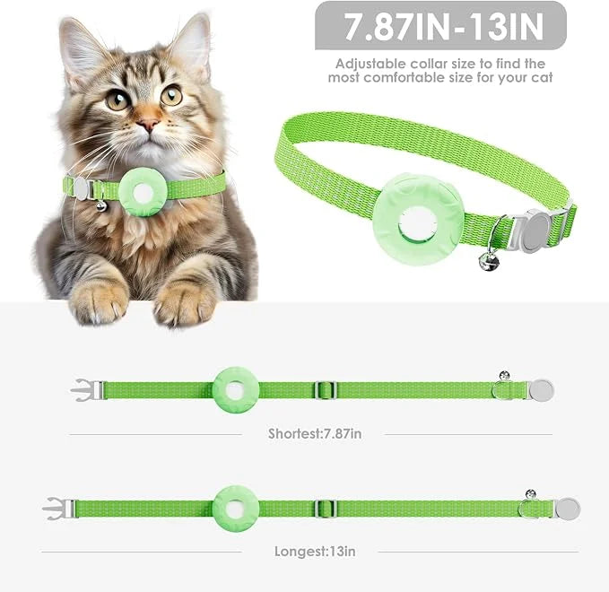 Cat Tracker, Pet Tracker for Cats, Cat GPS Tracker Collar with Safety Elastic Buckle, GPS Tracker Compatible with Apple Fi...