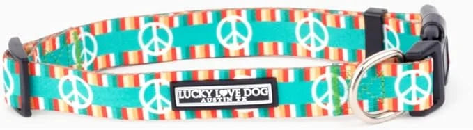 Lucky Love Dog Collar, Collars for Medium Size Dogs, Peace Sign Dog Collar, Easy On & Off Clasp Accessory, Peace On Earth,...