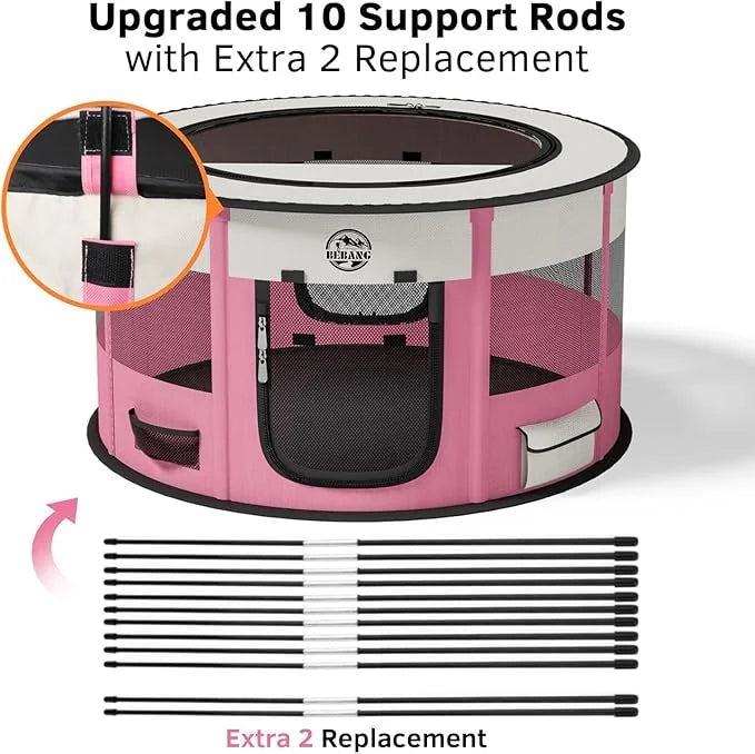 Dog Playpen Puppy Play Pen Indoors Pet Crate Small Dog Cage Portable Foldable Cat Kennel for Kitten Hamster Rabbit Bunny G...