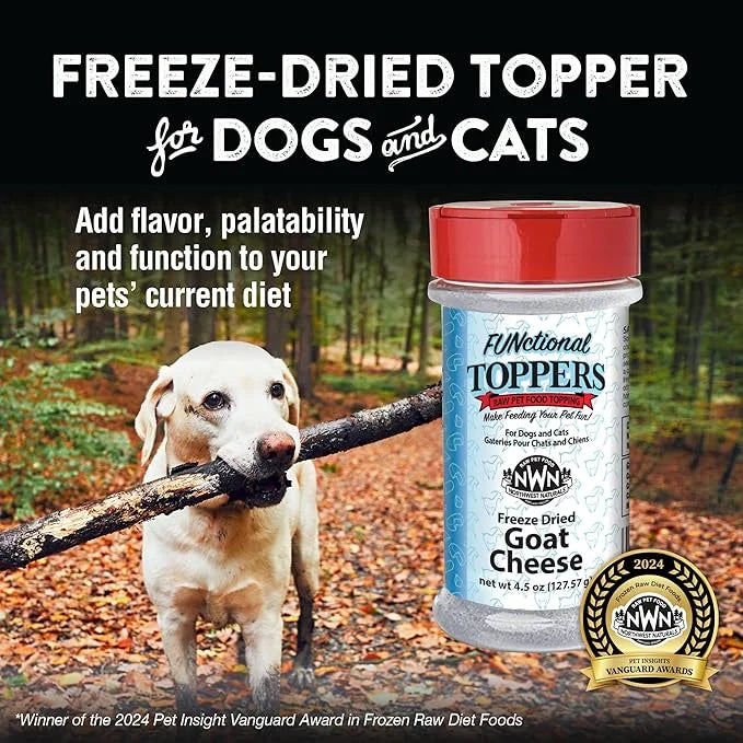 Northwest Naturals Freeze-Dried Goat Cheese Functional Topper - for Dogs & Cats - Healthy, 1 Ingredient, Human Grade Pet F...