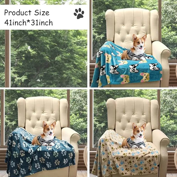 1 Pack 3 Blankets for Dogs Blankets for Large Dogs Medium Dog Blanket Super Soft Fluffy Premium Fleece Pet Blanket Flannel...