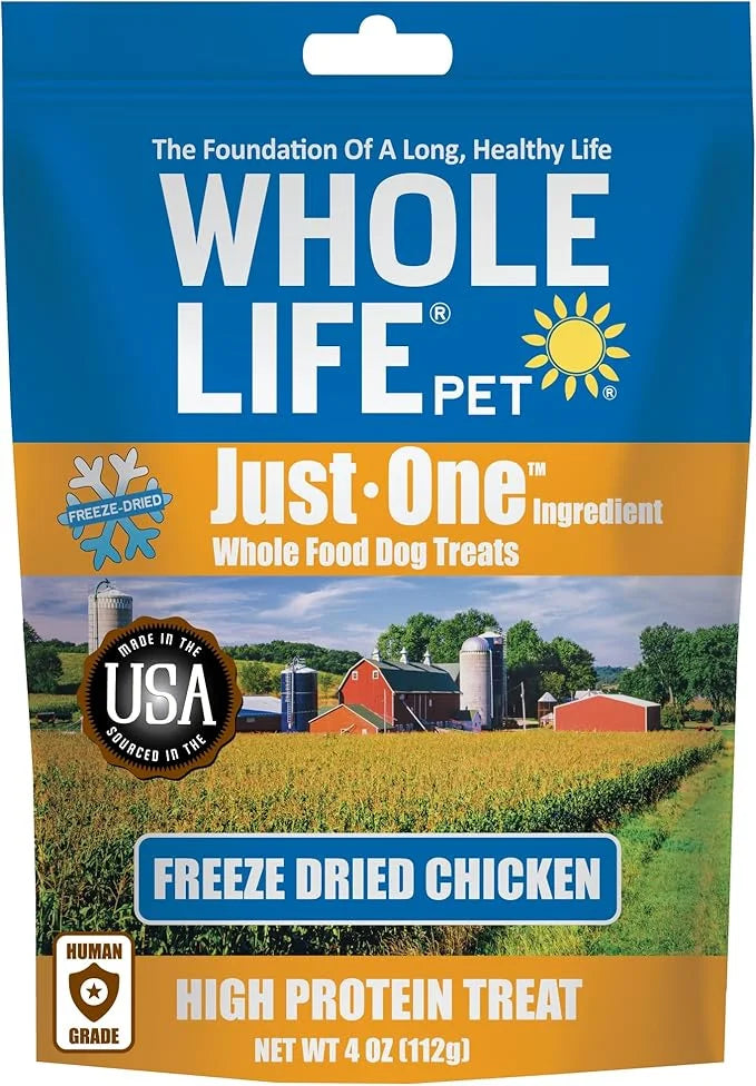 Whole Life Pet Just One Chicken - Dog Treat Or Topper - Human Grade, Freeze Dried, One Ingredient - Protein Rich, Grain Fr...