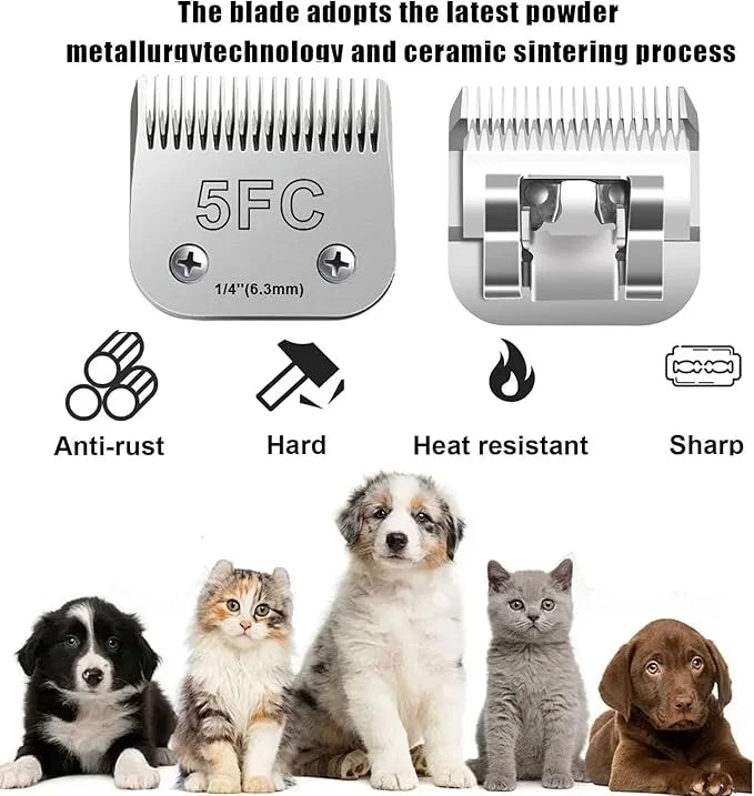 10 Blades for Dog Grooming Blades Compatible with Andis,Oster A5,Wahl km10 Dog Clippers,Size-#10, 1/16-Inch Cut Length (4P...