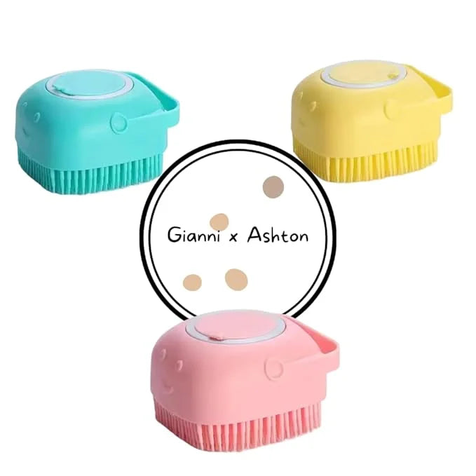 1 Dog Grooming Brush & 1 Dog Bath Shampoo Brush Set - Colors Chosen at Random - Product Image