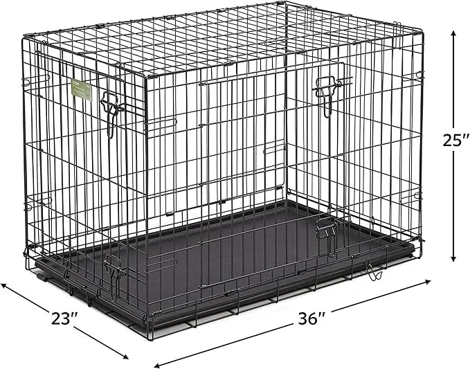 Midwest Homes for Pets 2 Door iCrate Pet Bed, Cover & 2 Bowls, 36" Kit/Medium/Large Dog Breed - Product Image
