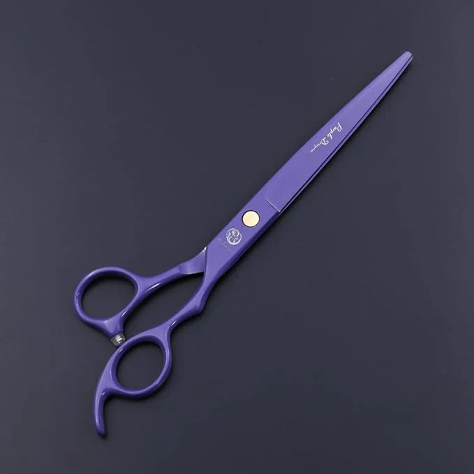 Purple Dragon 7.0 inch Professional Dog Grooming Hair Cutting Scissor &Curved Scissor&Chunker Shear Kit with Bag - for Pet...