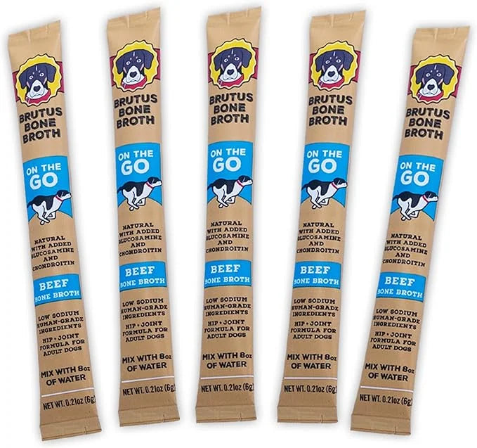 Brutus Bone Broth for Dogs - Bone Broth Powder with Chondroitin Glucosamine & Turmeric - Human Grade Dog Food Toppers for ...