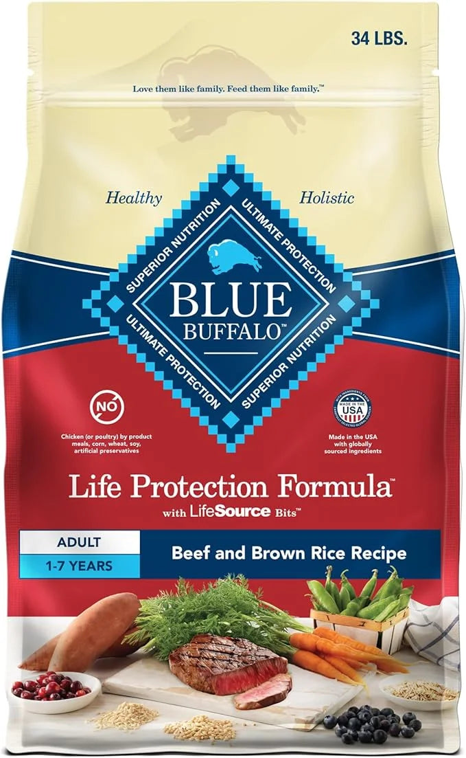 Blue Buffalo Life Protection Formula Adult Dry Dog Food, Helps Build and Maintain Strong Muscles, Made with Natural Ingred...