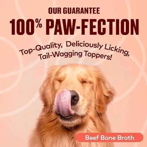 Beef Bone Broth for Dogs - Collagen Protein Supplement for Digestion, Mobility, Coat, Immune System, Healthy Dog Food Topp...