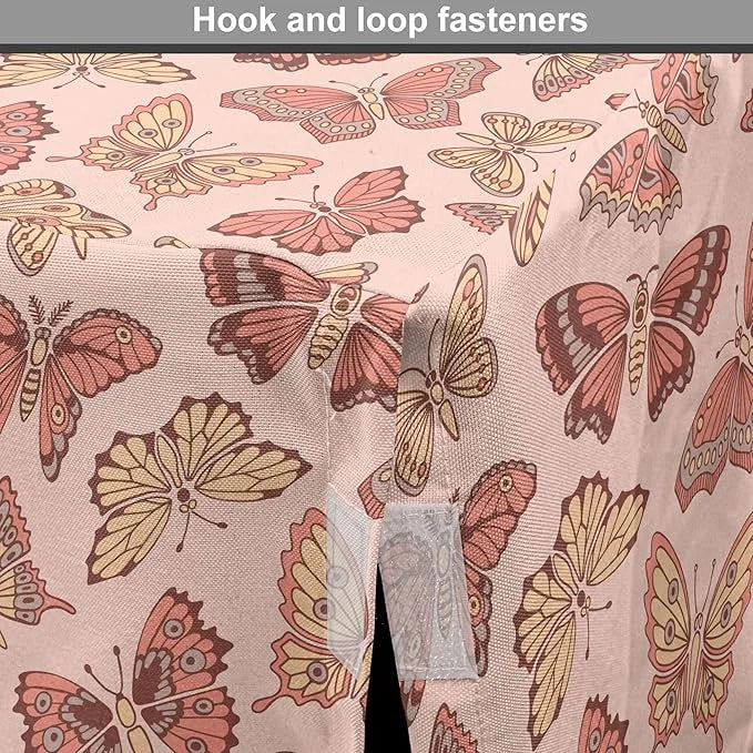 Ambesonne Butterfly Dog Crate Cover, Summer Time Ornamental Flying Creatures in Rose Tones, Easy to Use Pet Kennel Cover f...