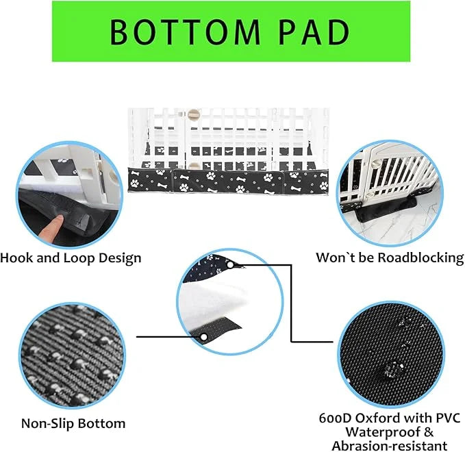 2 Pack Dog Playpen Cover and Bottom Pad Fits for 36 Inch 4 Panels Pet Playpen, Dog Crate Pad Puppy Play Pen Cover, Hoop an...
