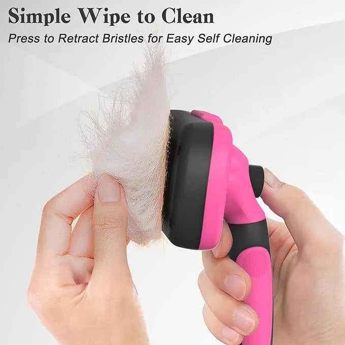 Swihauk Self Cleaning Slicker Brush for Dogs & Cats - Skin Friendly Grooming, Deshedding, Hair Removal for Puppies & Long/...