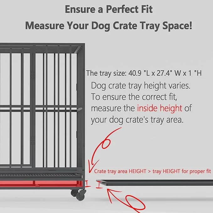 Dog Crate Tray 41"-ChewProof Replacement Pan, Easy to Clean, Easy to Assemble,Ideal for Potty Training-Perfect for Pet Cra...