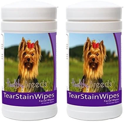 Healthy Breeds Yorkshire Terrier Tear Stain Wipes 70 Count (Pack of 2) - Product Image