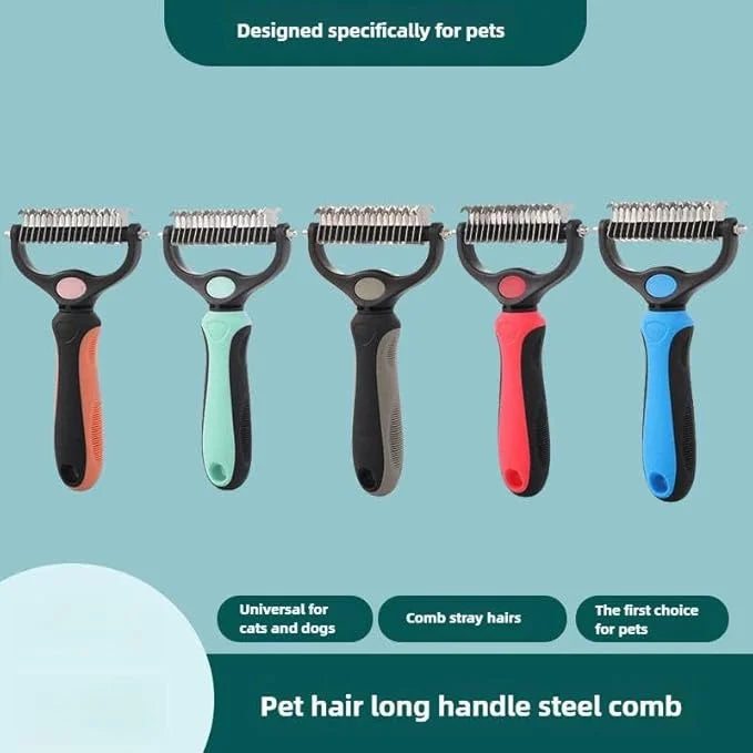 Pet Comb Ultimate Dog Grooming Set: Professional Deshedding Brushes for Dogs & Cats – Perfect for Long-Haired Breeds, Flea...