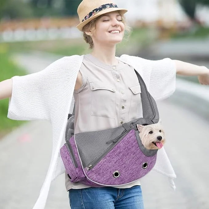 PetAmi Dog Sling Carrier for Small Dogs, Puppy Carrier Sling Purse, Dog Bags For Traveling, Carrying Bag to Wear Medium Ca...