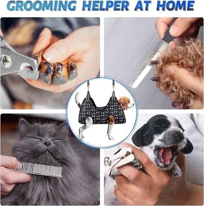 Pet Dog Grooming Hammock Harness for Nail Trimming (M 40lb), Dog Sling for Cutting Nail, Dog Hanging Holder Hanger for Cli...