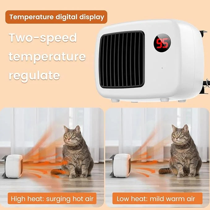 Dog House Heater, 300-600W Pet Heating for Dogs Chicken Coops Garage Greenhouse Gift for Farm Garden Lover, Anti Chew Cord...