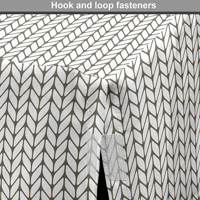 Lunarable Taupe and White Dog Crate Cover, Traditional Nordic Design with Geometric Motifs in Vertical Order, Easy to Use ...
