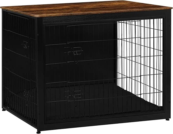 DWANTON Dog Crate Furniture with Cushion, Wooden Kennel Table with Double Doors, Indoor Dog House, Extra Large Size, 43.3"...