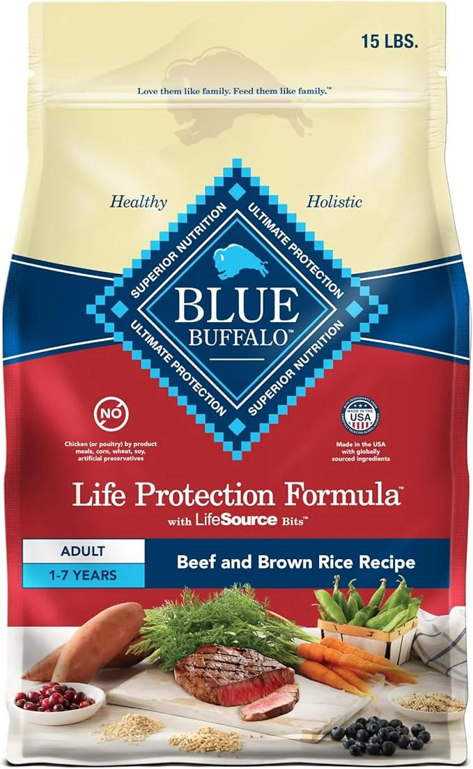 Blue Buffalo Life Protection Formula Adult Dry Dog Food, Helps Build and Maintain Strong Muscles, Made with Natural Ingred...