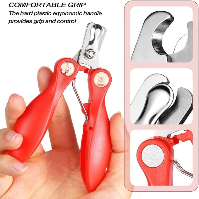 2 Pack Professional Dog Nail Trimmer, Safety Guard Pet Nail Clipper for Dogs, Sharp Pet Nail Trimmer with Nail File, Claw ...